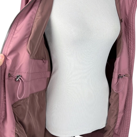 Aritzia Raindrop Anorak Rain Coat Womens XS Hooded Pink Long - Picture 15 of 16